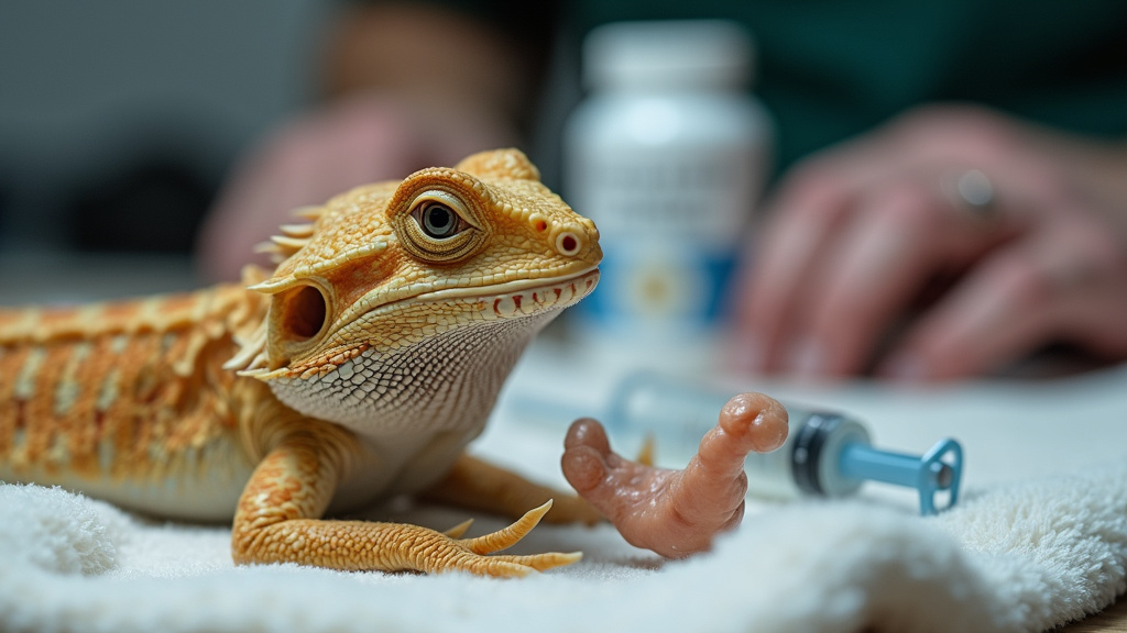 bearded dragon with permanent bone kink from metabolic bone disease