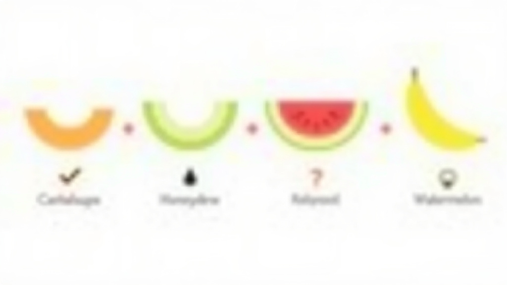 Comparison chart of cantaloupe, honeydew, watermelon, and canary melon for bearded dragons.