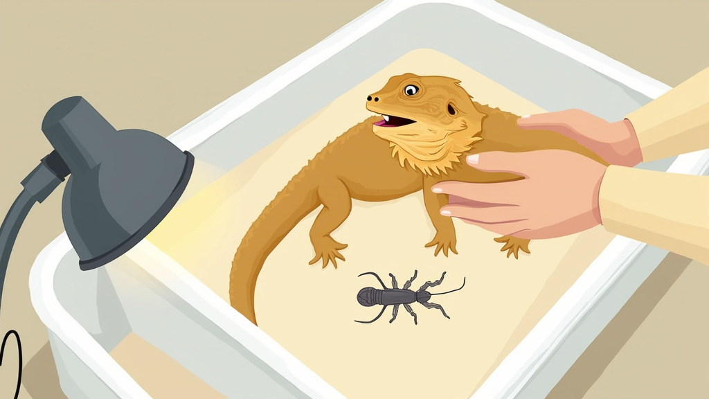 Bearded dragon eating a centipede, emergency isolation and observation steps.