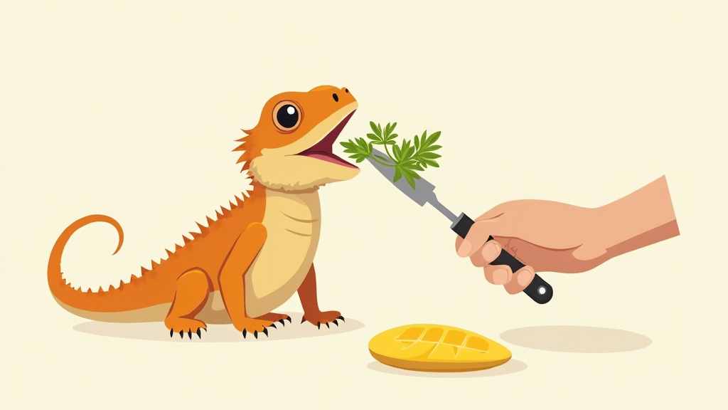 Bearded dragon with obesity and refusing greens after eating mango.