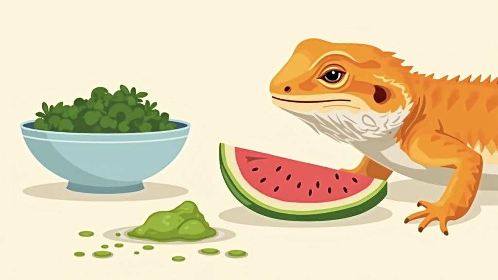 Bearded dragon with diarrhea and lethargy after eating too much watermelon.