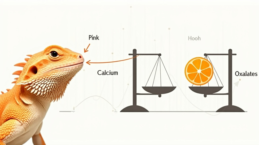 Diagram showing the calcium conflict for bearded dragons eating oranges