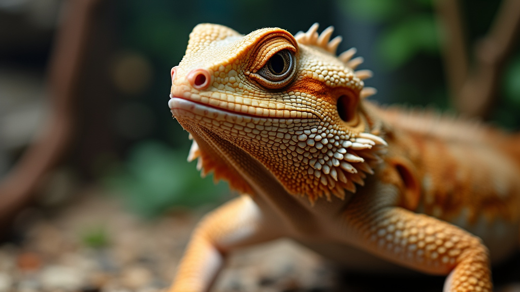Female bearded dragon performing a slow, contextual head bobbing behavior.